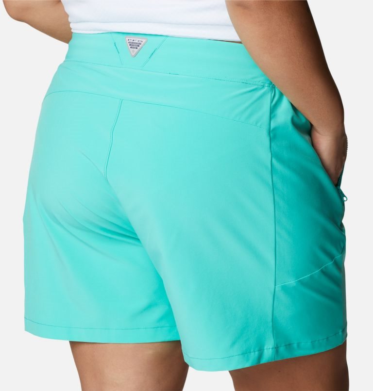 Women's Columbia PFG Tidal II Shorts Turquoise | Plus Size CA-YA5L8